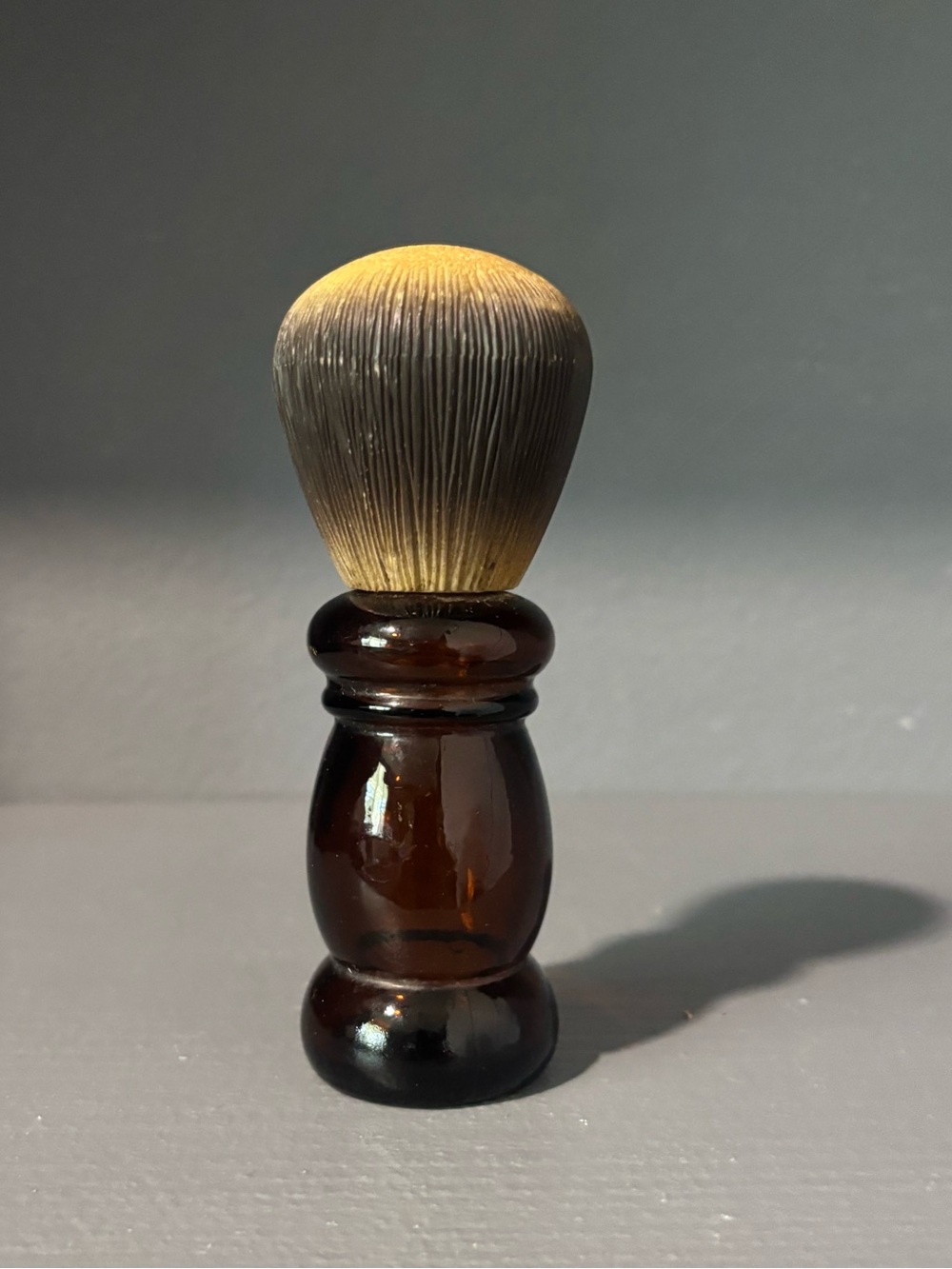 Avon Brown-Handled Shaving Brush with Tan Bristles